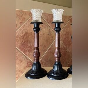 Laura Ashley ‘Bronze Effect’ Pair of Vintage Candleholders